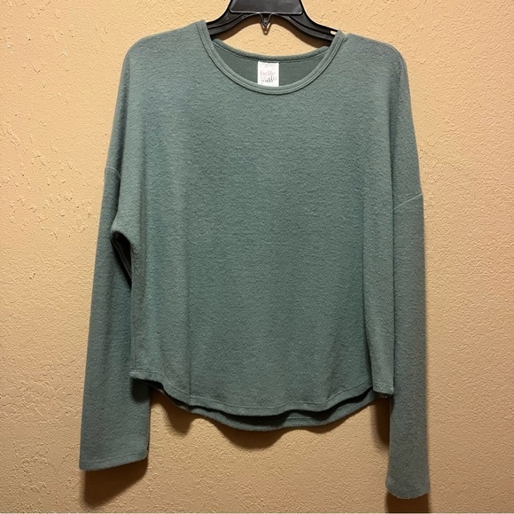 Belle Du Jour Tops - Belle Du Jour Gray Long Sleeve Fuzzy Shirt